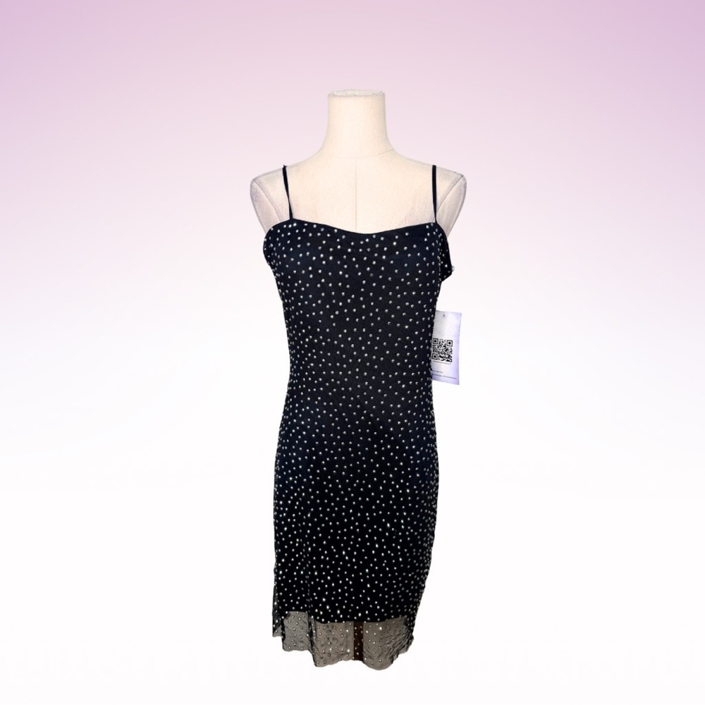 Nwt EMERALD SUNDAE Black Rhinestone Dress (Sz L)